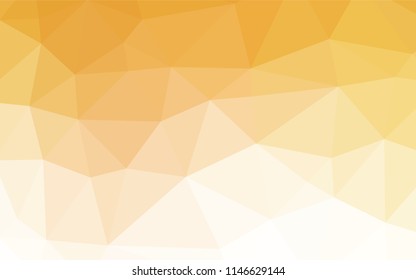 Light Yellow, Orange vector blurry hexagon template. Shining illustration, which consist of triangles. The elegant pattern can be used as part of a brand book.