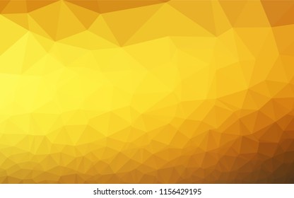 Light Yellow, Orange vector blurry hexagon texture. Geometric illustration in Origami style with gradient.  The polygonal design can be used for your web site.