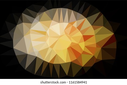 Light Yellow, Orange vector blurry hexagon template. Shining illustration, which consist of triangles. The completely new template can be used for your brand book.