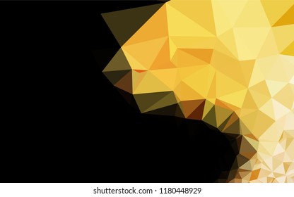 Light Yellow, Orange vector blurry hexagon pattern. A vague abstract illustration with gradient. Triangular pattern for your business design.