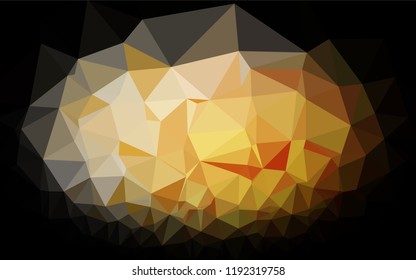 Light Yellow, Orange vector blurry hexagon template. Triangular geometric sample with gradient.  A completely new design for your business.