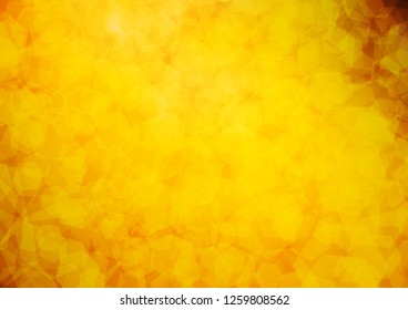 Light Yellow, Orange vector blurry hexagon template. Creative illustration in halftone style with gradient. A completely new design for your business.