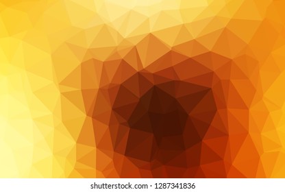 Light Yellow, Orange vector blurry triangle pattern. Geometric illustration in Origami style with gradient. Completely new template for your business design.