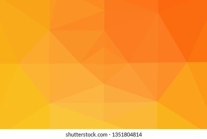Light Yellow, Orange vector blurry triangle pattern. A sample with polygonal shapes. Polygonal design for your web site.