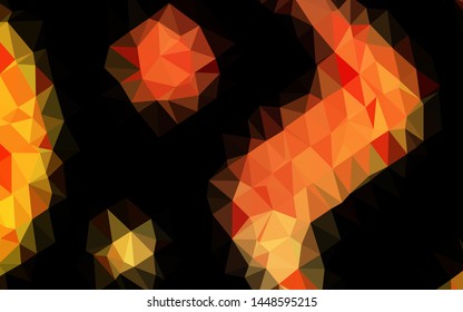 Light Yellow, Orange vector blurry triangle pattern. Creative illustration in halftone style with gradient. Triangular pattern for your business design.