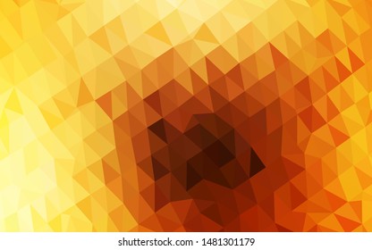 Light Yellow, Orange vector blurry triangle template. Brand new colorful illustration in with gradient. The best triangular design for your business.