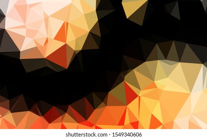 Light Yellow, Orange vector blurry triangle pattern. A sample with polygonal shapes. Brand new design for your business.