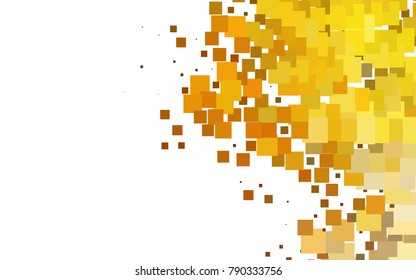 Light Yellow, Orange vector blurry rectangular background. Geometric background in square style with gradient. The pattern can be used for brand-new background.