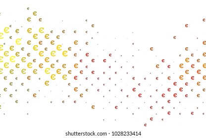 Light Yellow, Orange vector cover with financial symbols. Abstract illustration with colored financial digital symbols. The pattern can be used as ads, poster, banner for payments.