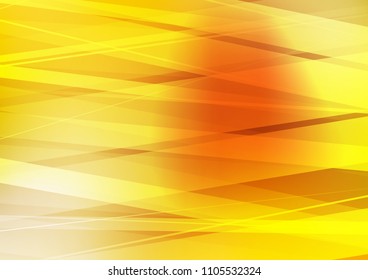 Light Yellow, Orange vector cover with long lines. Shining colored illustration with narrow lines. The template can be used as a background.