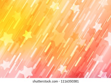 Light Yellow, Orange vector cover with long lines. Shining colored illustration with narrow lines. The pattern can be used for websites.