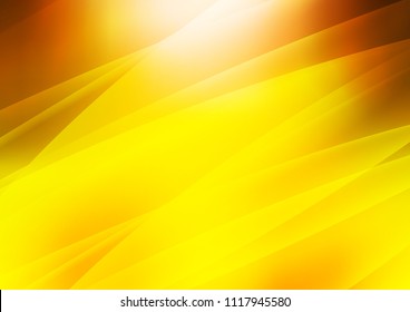 Light Yellow, Orange vector cover with long diagonal lines. Decorative shining illustration with lines on abstract template. The template can be used as a background.