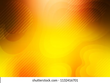 Light Yellow, Orange vector cover with long lines. Shining colored illustration with narrow lines. The pattern can be used for websites.