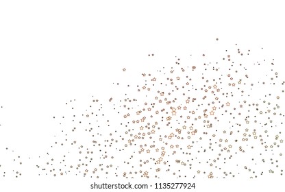 Light Yellow, Orange vector cover with small and big stars. Glitter abstract illustration with colored stars. The template can be used as a background.