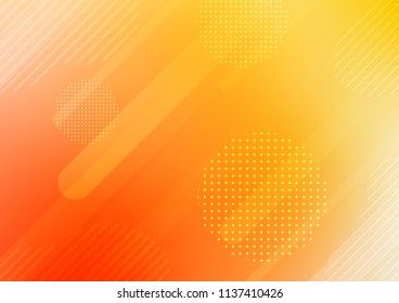 Light Yellow, Orange vector cover with rounded stripes, dots. Decorative shining illustration with lines, dots on abstract template. The pattern can be used for busines ad, booklets, leaflets