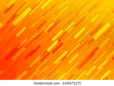 Light Yellow, Orange vector cover with long lines. Shining colored illustration with narrow lines. Best design for your ad, poster, banner.