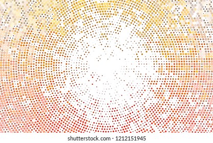 Light Yellow, Orange vector cover with spots. Blurred decorative design in abstract style with bubbles. Pattern of water, rain drops.