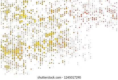 Light Yellow, Orange vector cover with spots. Modern abstract illustration with colorful water drops. Template for your brand book.
