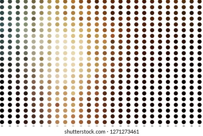 Light Yellow, Orange vector cover with spots. Blurred decorative design in abstract style with bubbles. Pattern for beautiful websites.