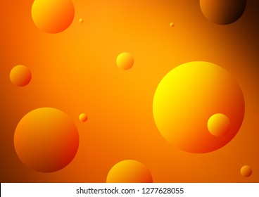 Light Yellow, Orange vector cover with spots. Abstract illustration with colored bubbles in nature style. The pattern can be used for beautiful websites.