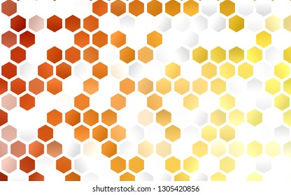 Light Yellow, Orange vector cover with set of hexagons. Illustration of colored hexagons on white surface. New template for your brand book.