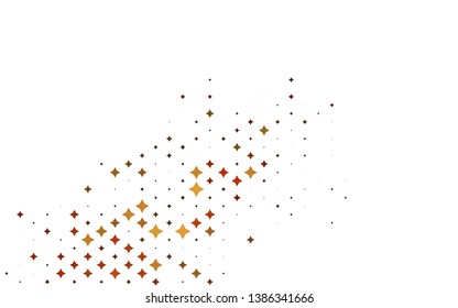 Light Yellow, Orange vector cover with small and big stars. Stars on blurred abstract background with gradient. The pattern can be used for new year ad, booklets.