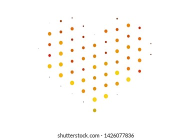 Light Yellow, Orange vector cover with spots. Blurred decorative design in abstract style with bubbles. Design for business adverts.