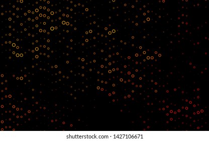 Light Yellow, Orange vector cover with spots. Glitter abstract illustration with blurred drops of rain. Template for your brand book.