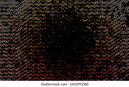 Light Yellow, Orange vector cover with spots. Blurred bubbles on abstract background with colorful gradient. Pattern for ads, booklets.