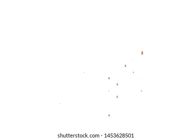 Light Yellow, Orange vector cover with EUR, JPY, GBP signs. Modern abstract illustration with symbols of money. The pattern can be used as ads, poster, banner for payments.
