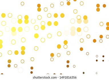 Light Yellow, Orange vector cover with spots. Beautiful colored illustration with blurred circles in nature style. Design for posters, banners.