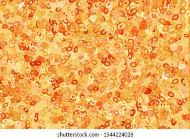 Light Yellow, Orange vector cover with spots. Modern abstract illustration with colorful water drops. Completely new template for your brand book.