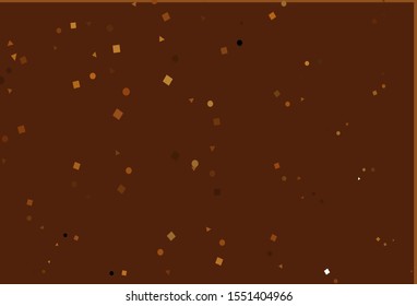 Light Yellow, Orange vector cover in polygonal style with circles. Decorative design in abstract style with lines, dots, cubes. Smart design for your business advert.