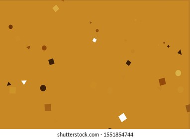 Light Yellow, Orange vector cover in polygonal style with circles. Abstract illustration with colorful dots, lines, cubes. Pattern for busines ad, booklets, leaflets