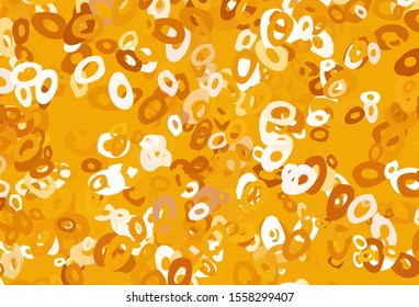 Light Yellow, Orange vector cover with spots. Blurred bubbles on abstract background with colorful gradient. Pattern for ads, leaflets.