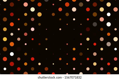 Light Yellow, Orange vector cover with spots. Blurred decorative design in abstract style with bubbles. Pattern for beautiful websites.