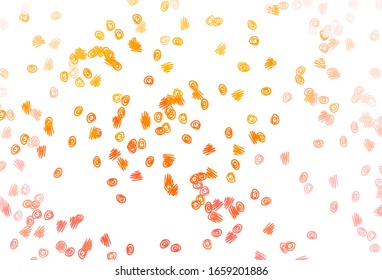 Light Yellow, Orange vector cover with spots. Beautiful colored illustration with blurred circles in nature style. Pattern of water, rain drops.