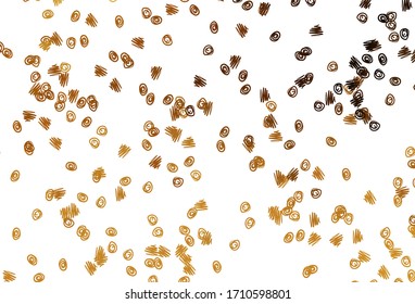 Hellgelbe, orange Vektorillustration mit Flecken. Schöne farbige Illustration mit unscharfen Kreisen im Naturstil. Design für Unternehmenswerbung.