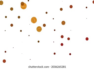 Light yellow, orange vector cover with spots. Blurred decorative design in abstract style with bubbles. Pattern for ads, leaflets.