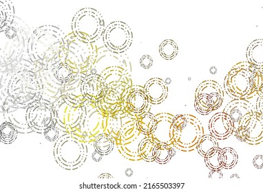Light Yellow, Orange vector cover with spots. Abstract illustration with colored bubbles in nature style. Template for your brand book.