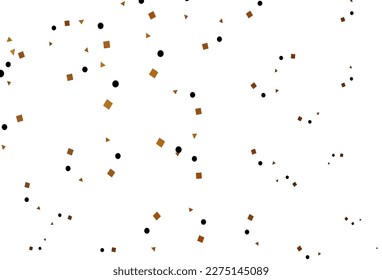 Cubierta vectorial de color amarillo claro, naranja, de estilo poligonal con círculos. Decoración de estilo abstracto con líneas, puntos, cubos. Diseño inteligente para su anuncio comercial.