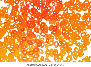 Light Yellow, Orange vector cover with spots. Blurred decorative design in abstract style with bubbles. Pattern of water, rain drops.