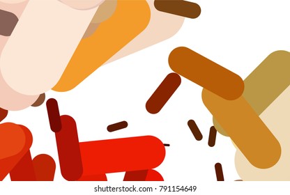 Light Yellow, Orange vector cover with rounded stripes. Capsules on blurred abstract background with gradient. The pattern can be used as ads, poster, banner for medicine.