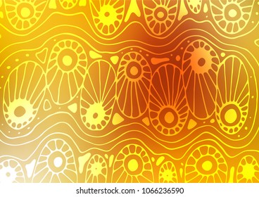 Light Yellow, Orange vector doodle blurred template. Colorful illustration in abstract style with doodles and Zen tangles. The doodle design can be used for your web site.