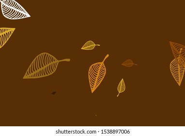 Light Yellow, Orange vector doodle template. Creative illustration in simple style with leaves. Completely new design for your business.