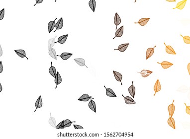 Light Yellow, Orange vector doodle background. Modern geometrical abstract illustration with leaves. New template for your business design.