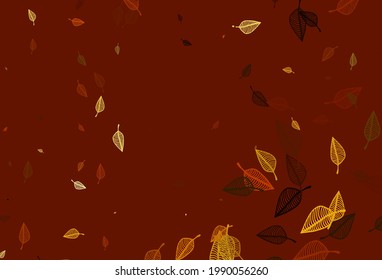 Light Yellow, Orange vector doodle template. New colorful illustration in doodle style with leaves. New template for your business design.