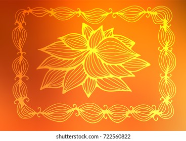 Light Yellow, Orange vector doodle blurred background. Creative illustration in blurred style with doodles and Zen tangles. The elegant pattern can be used as a part of a brand book.