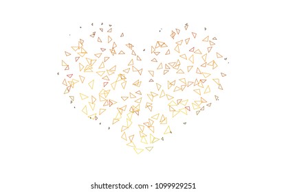 Light Yellow, Orange vector geometric simple minimalistic background, which consist of triangles on white background. Triangular pattern with gradient for your business design. 
