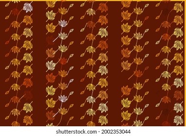 Light Yellow, Orange vector hand painted texture. Sketchy doodles with colorful gradient leaves. Pattern for brand book.